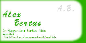 alex bertus business card